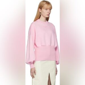 MSGM Pink Club Domani Crewneck Sweatshirt